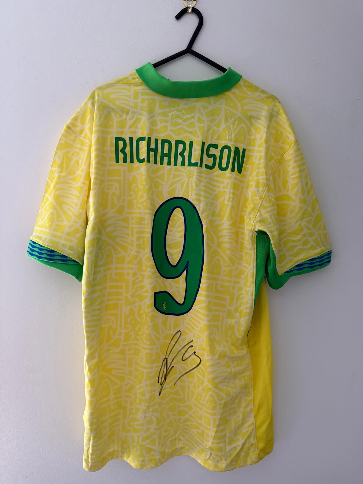 Signed Richarlison Brazil Home Shirt