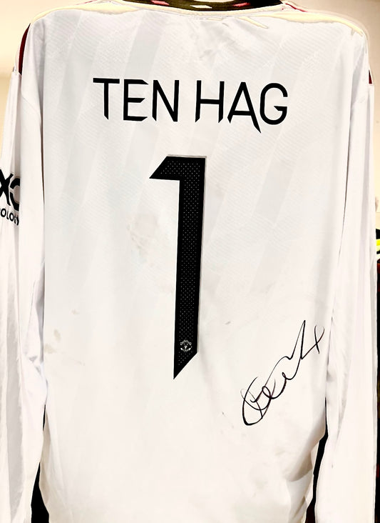 Signed Erik Ten Hag Manchester United 22/23 Away Shirt