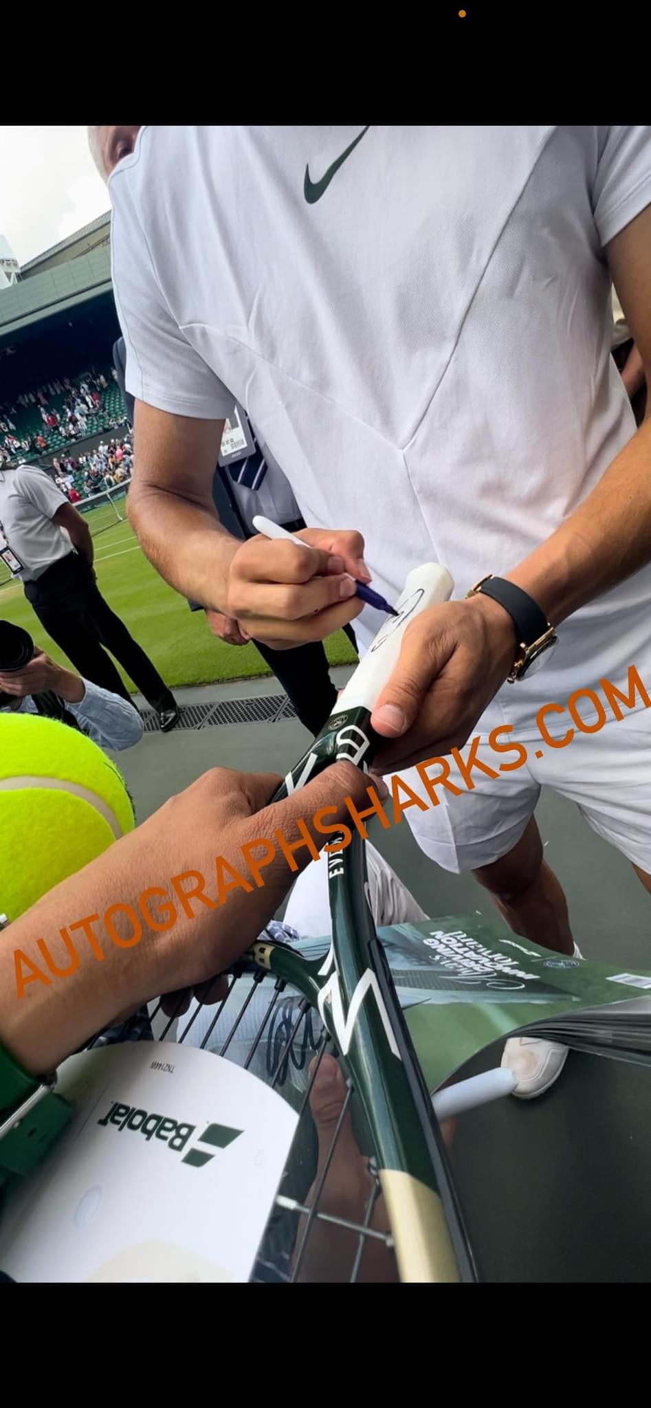 Signed Carlos Alcarez Babolat Wimbledon Evoke Racket