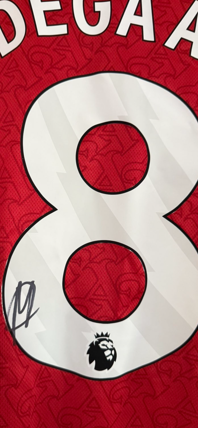 Signed Martin Odegaard Arsenal Home 25/26 Premier League Winning Shirt With COA