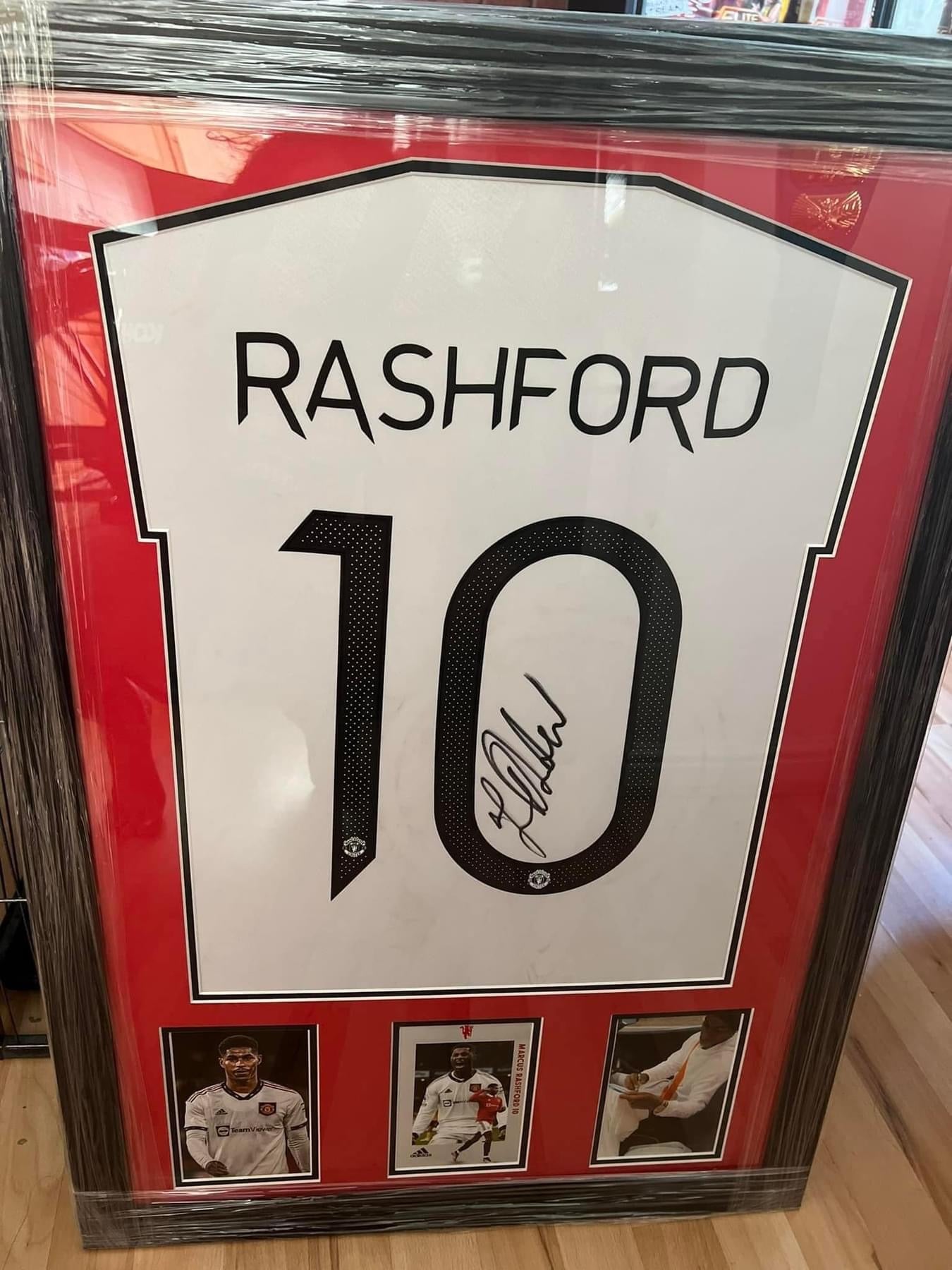 Signed Framed Marcus Rashford Manchester United Long Sleeve 22/23 Away Shirt