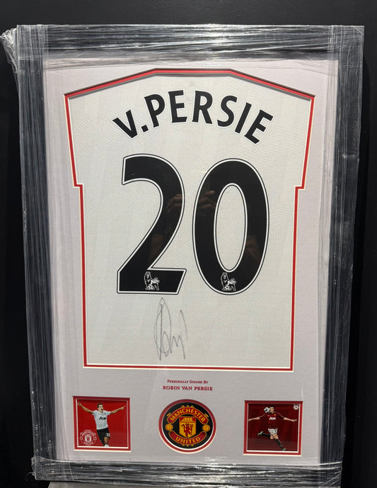 Signed Framed Robin Van Persie Manchester United Player’s Version Away Shirt