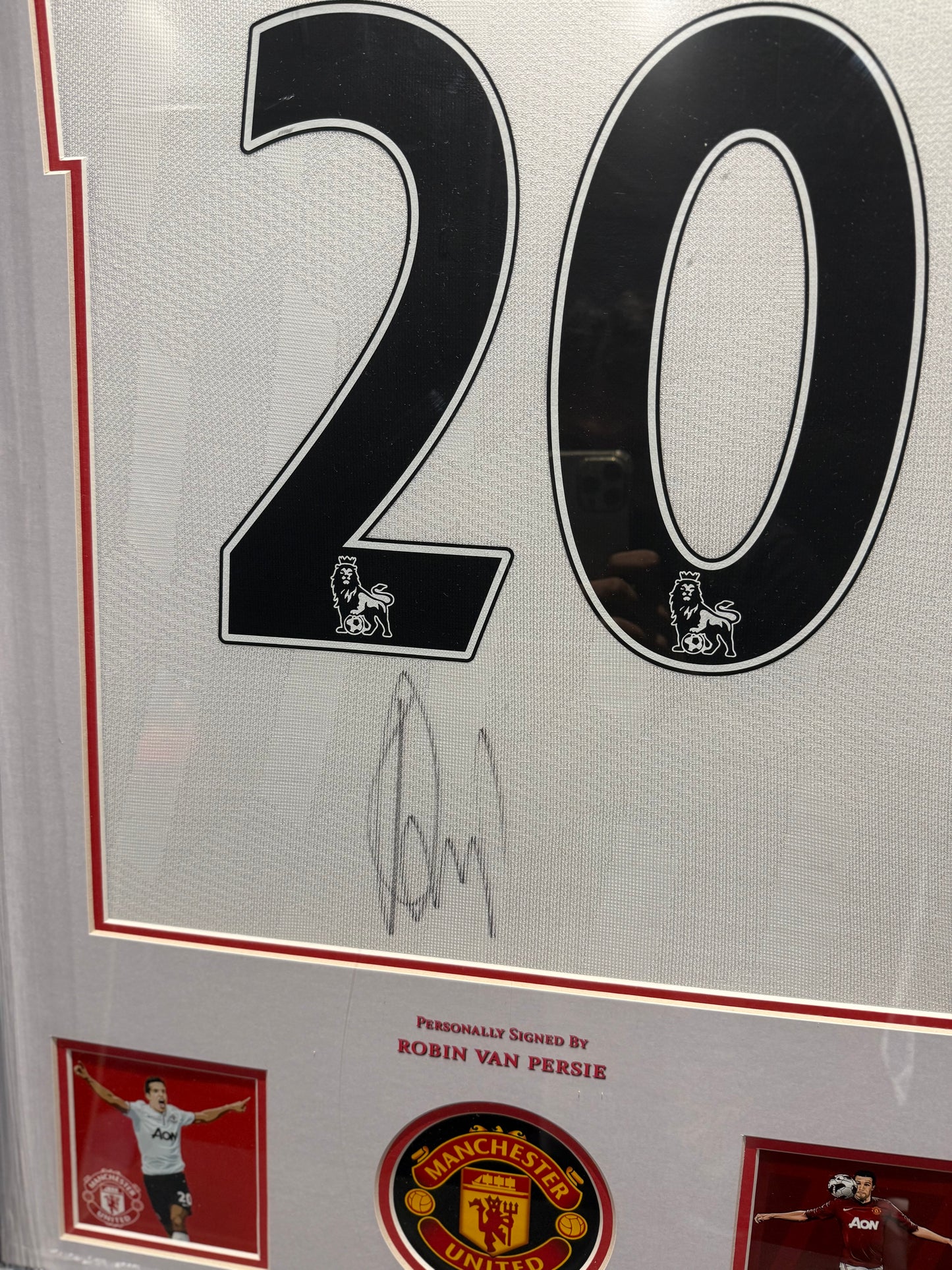 Signed Framed Robin Van Persie Manchester United Player’s Version Away Shirt
