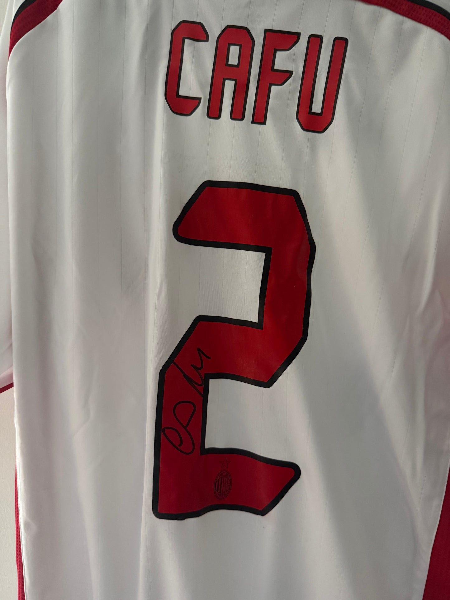 Signed Cafu AC Milan 2007 Champions League Final Shirt