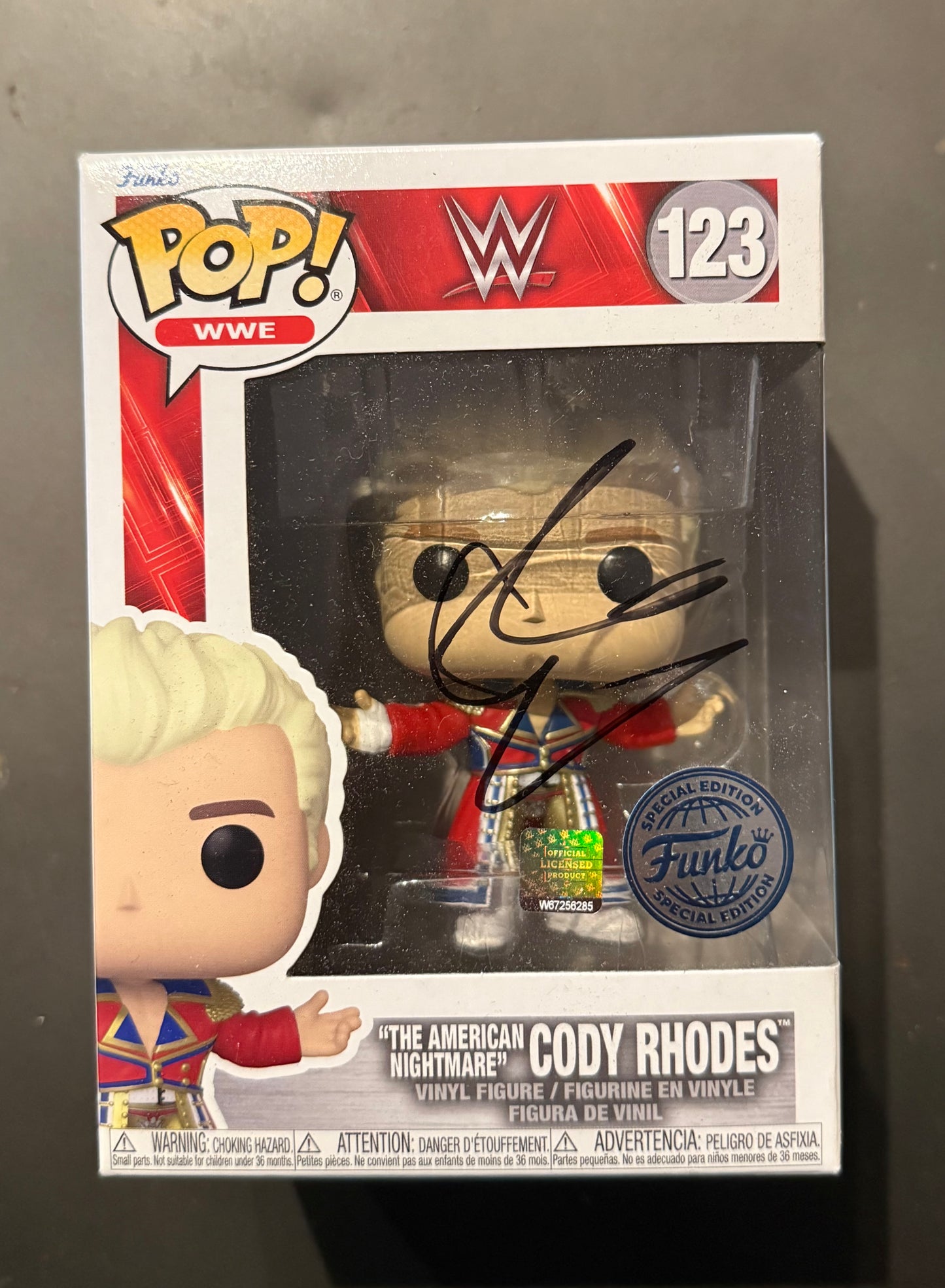 Signed WWE Cody Rhodes Funko Pop Figure