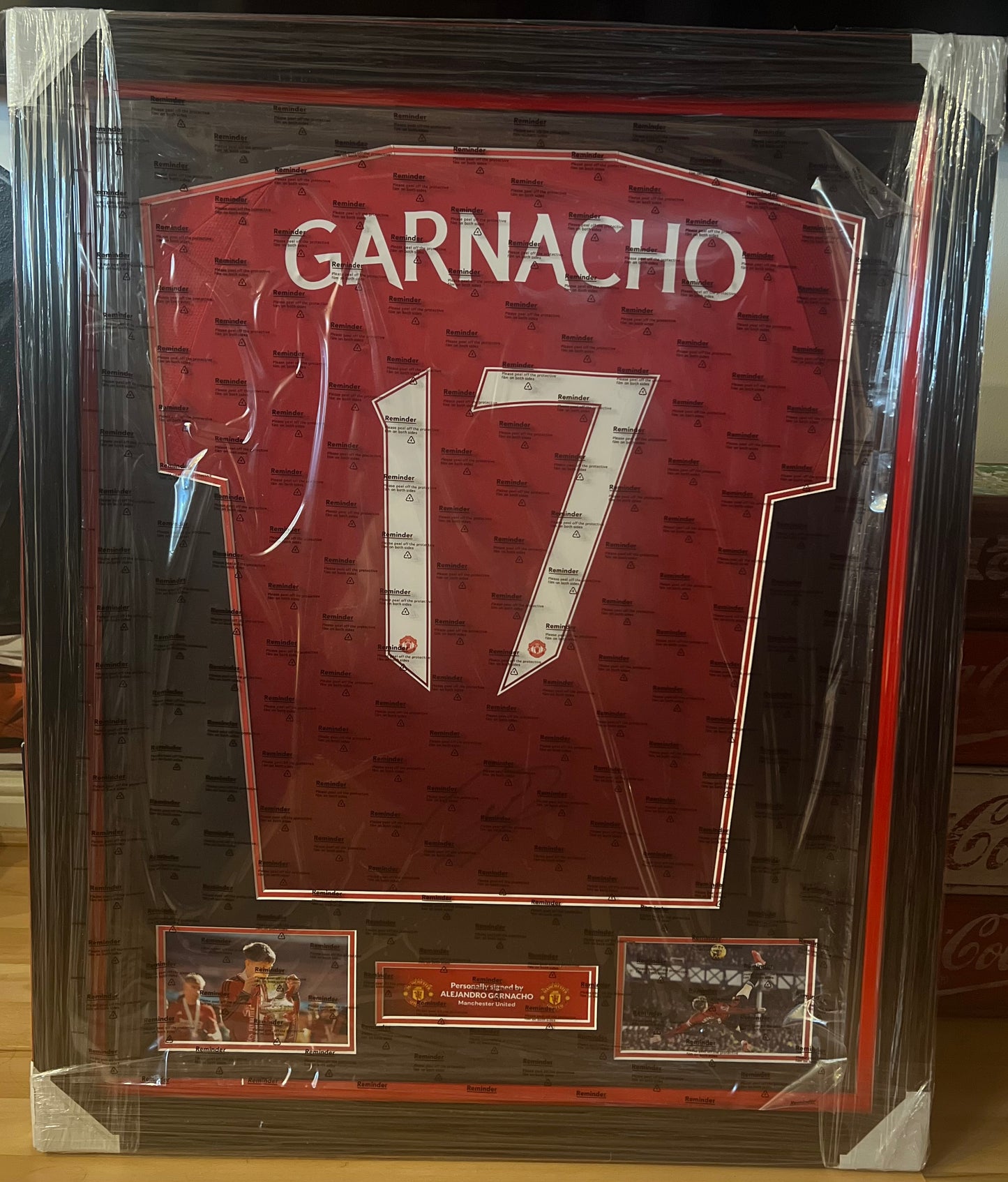 Signed Framed Alejandro Garnacho FA Cup Winning Manchester United 24/25 Home Shirt