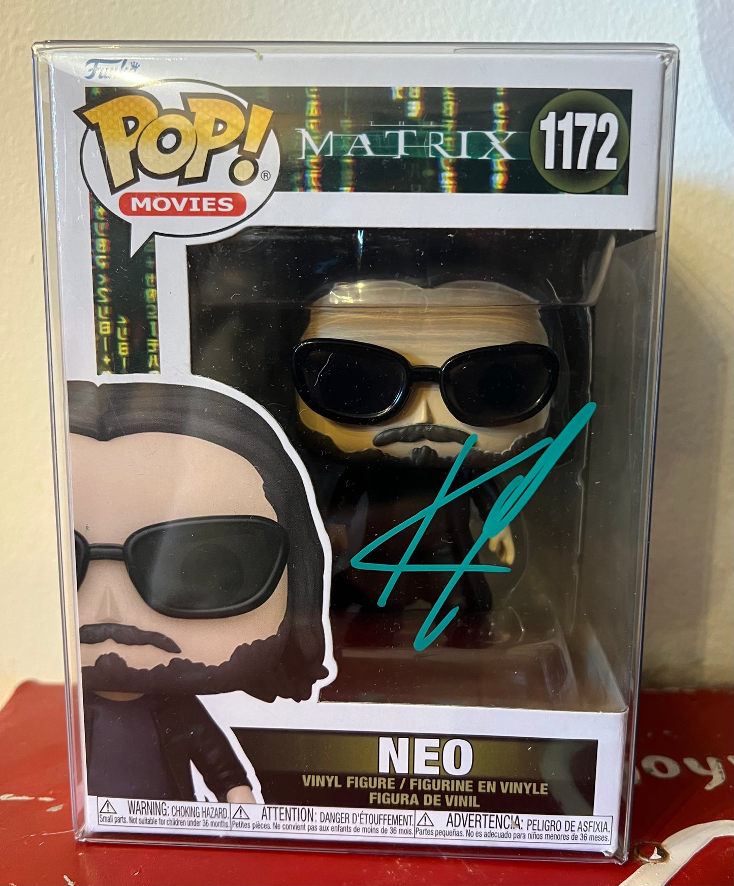 Signed Keanu Reeves Neo Matrix Funko Pop