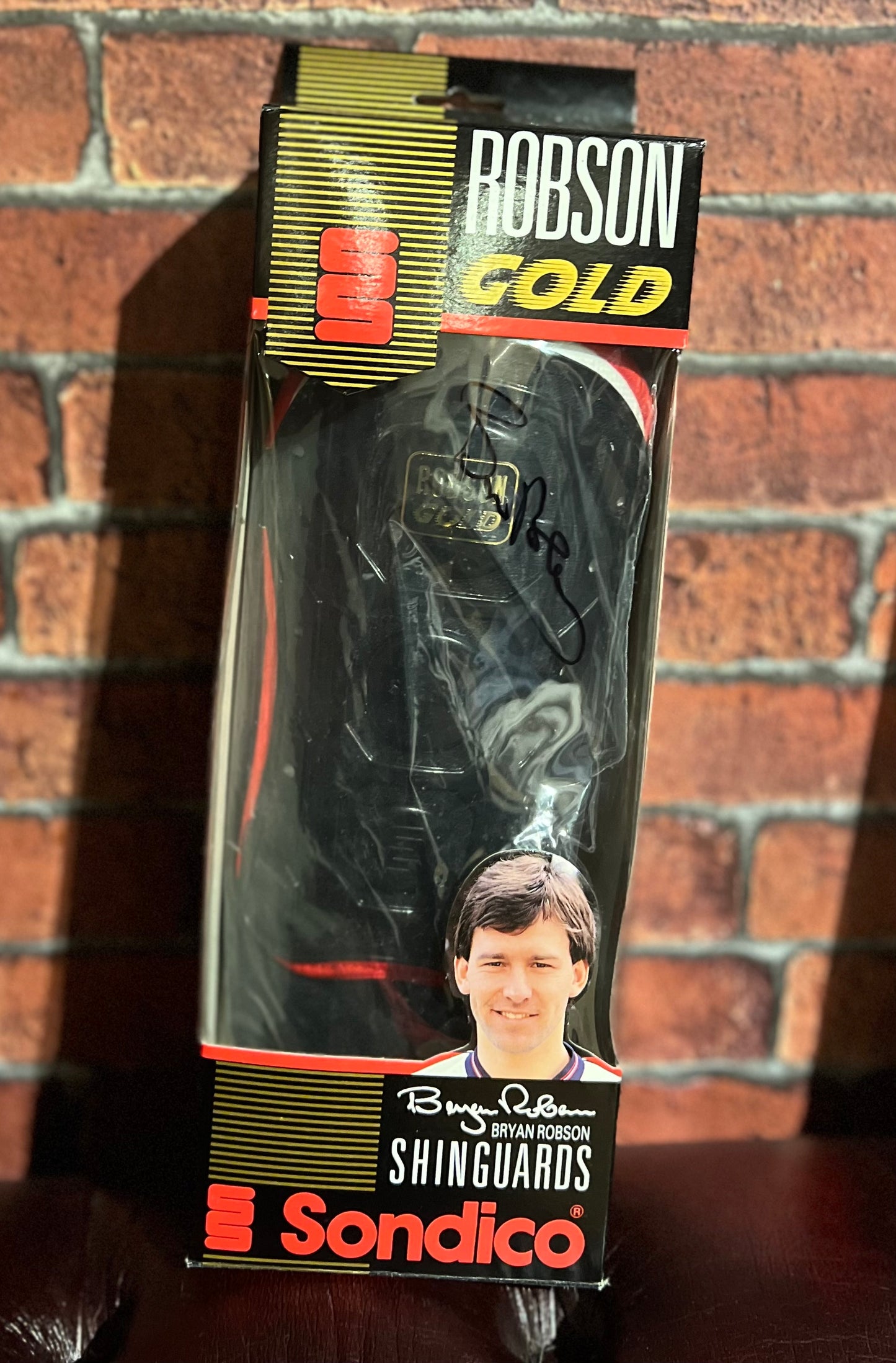 Signed Bryan Robson “Robson Gold” Shinguards