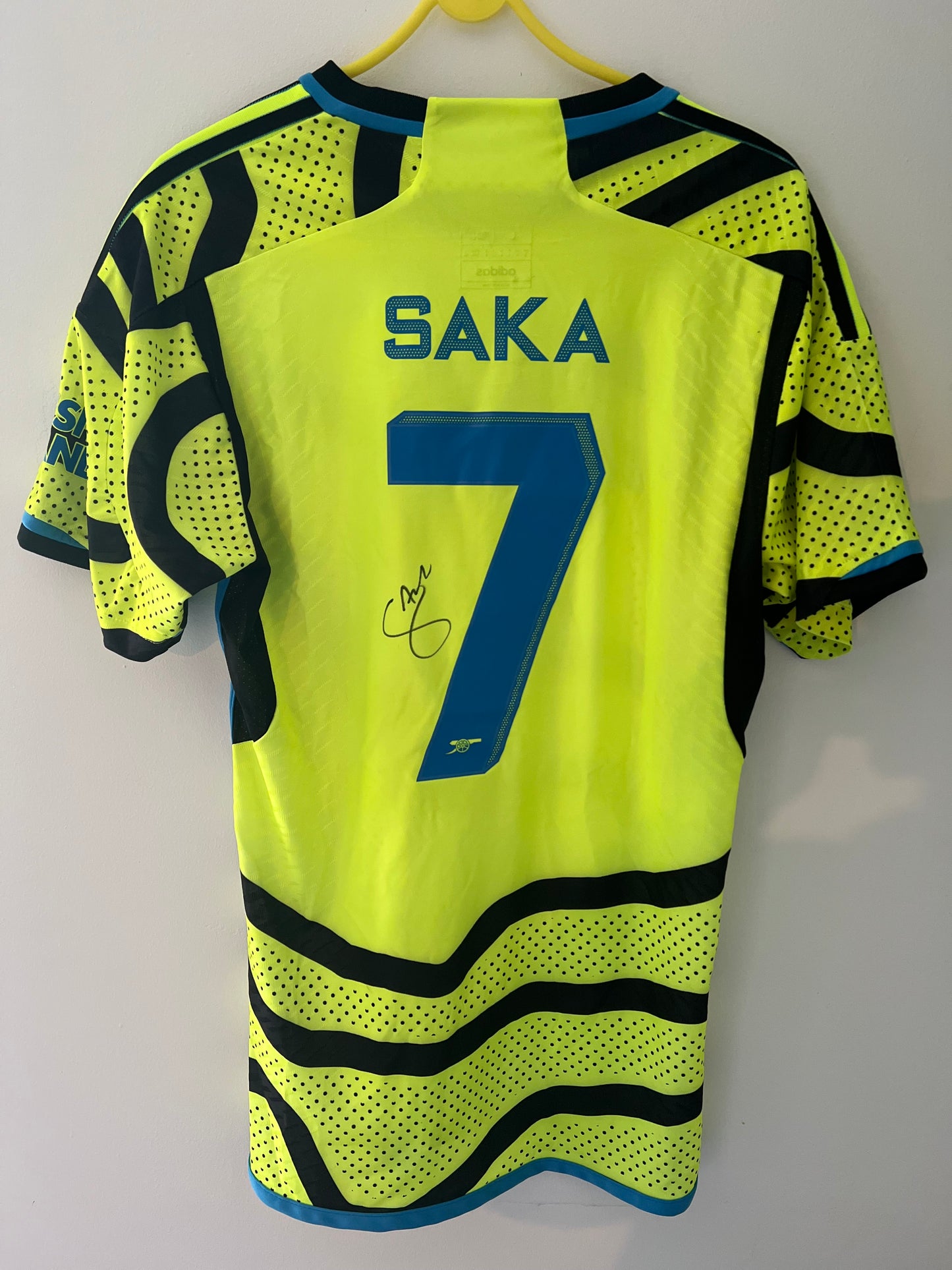 Signed Bukayo Saka  Arsenal 23/24 Player Version Away Shirt