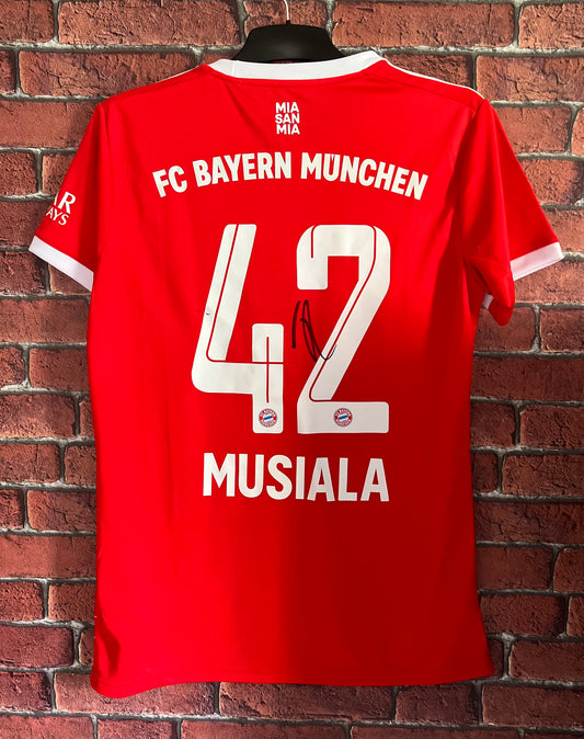 Signed Jamal Musiala Bayern Munich Home Shirt