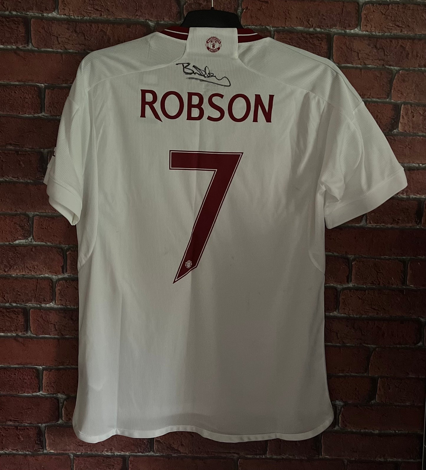 Signed Bryan Robson Manchester United 23/24 3rd Shirt