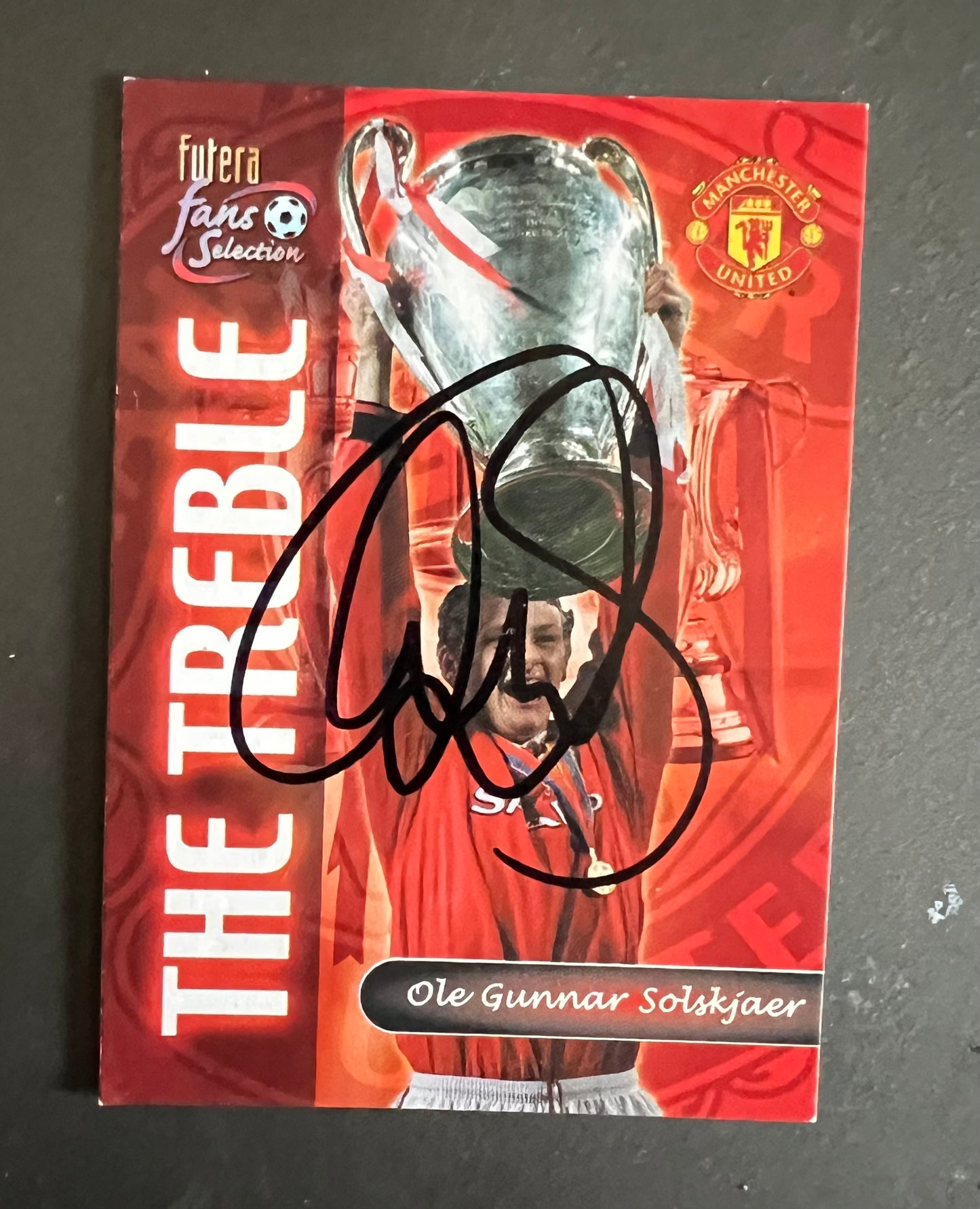 Signed Ole Gunnar Solskjær Manchester United Futera 1999 Trading Card
