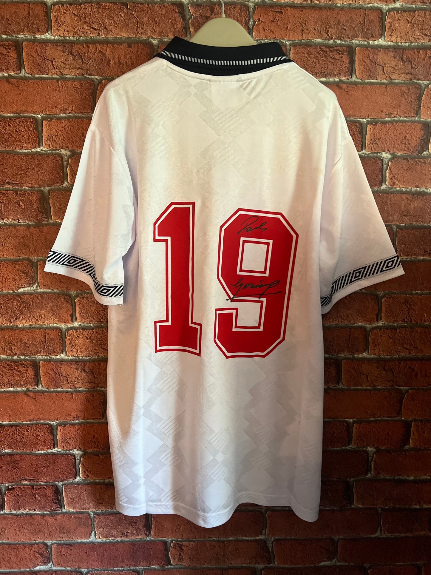 Signed Paul Gascoigne World Cup Italia 1990 Home Shirt