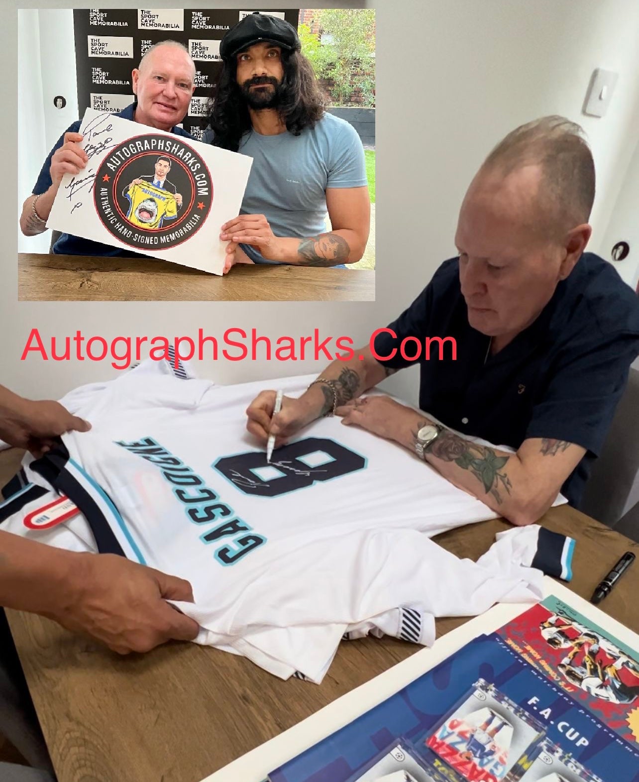 Signed Paul Gascoigne England Euro 1996 Long-Sleeve Home Shirt