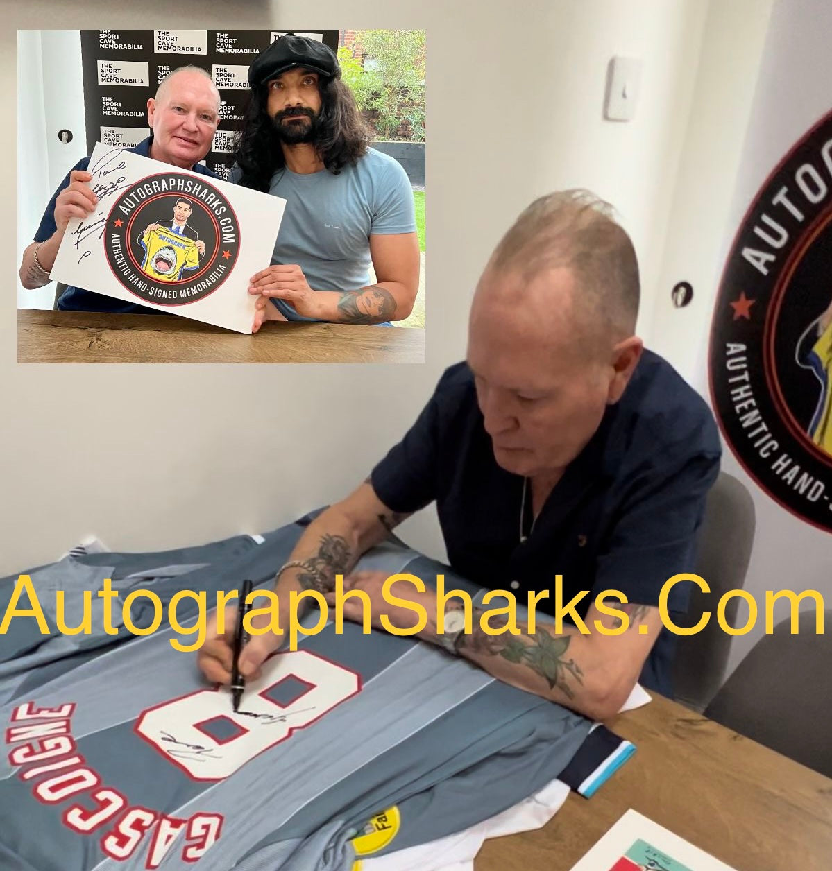 Signed Paul Gascoigne England Euro 1996 Away Shirt