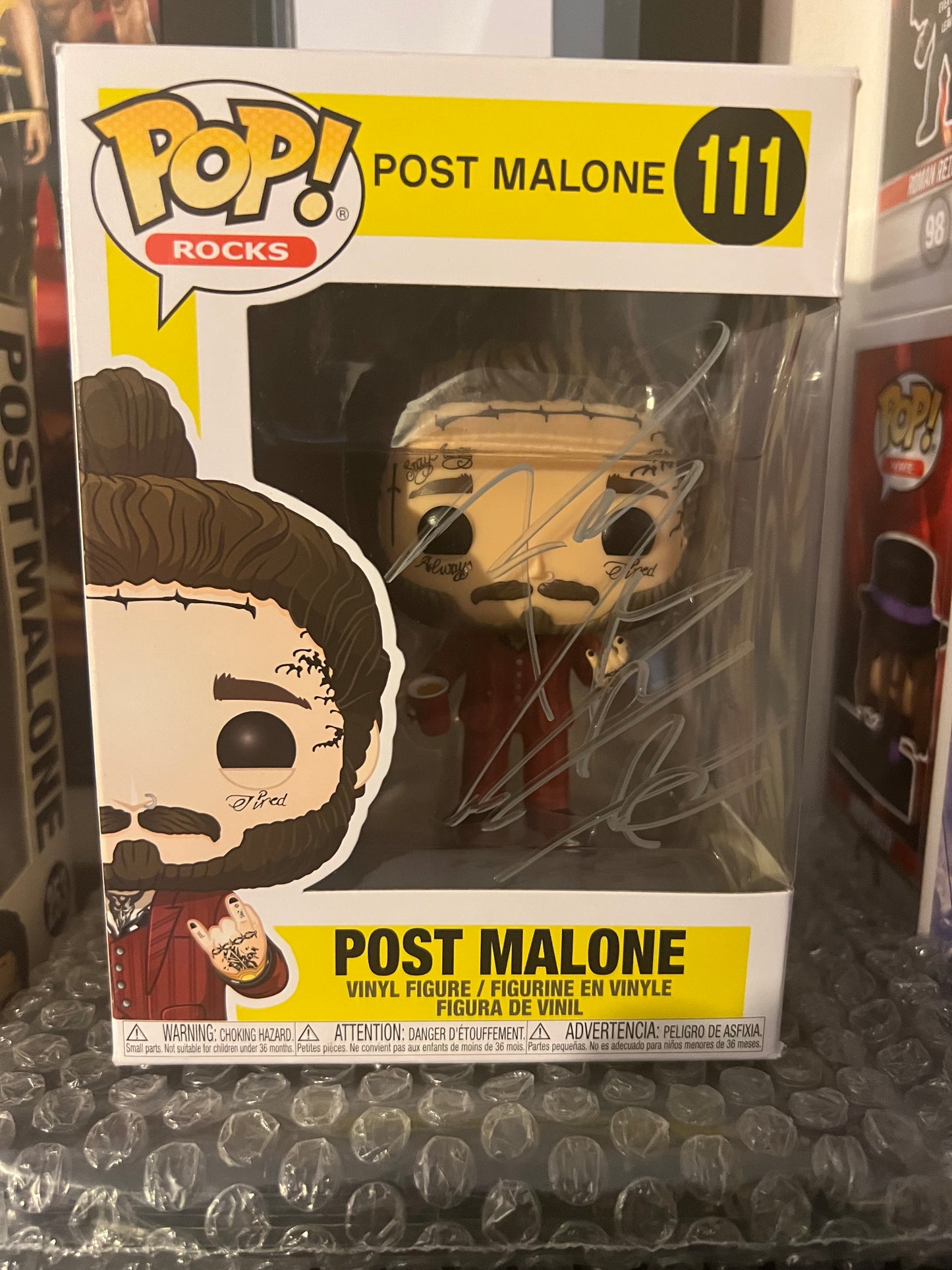 Signed Post Malone Funko Pop (Silver Sharpie Ink)