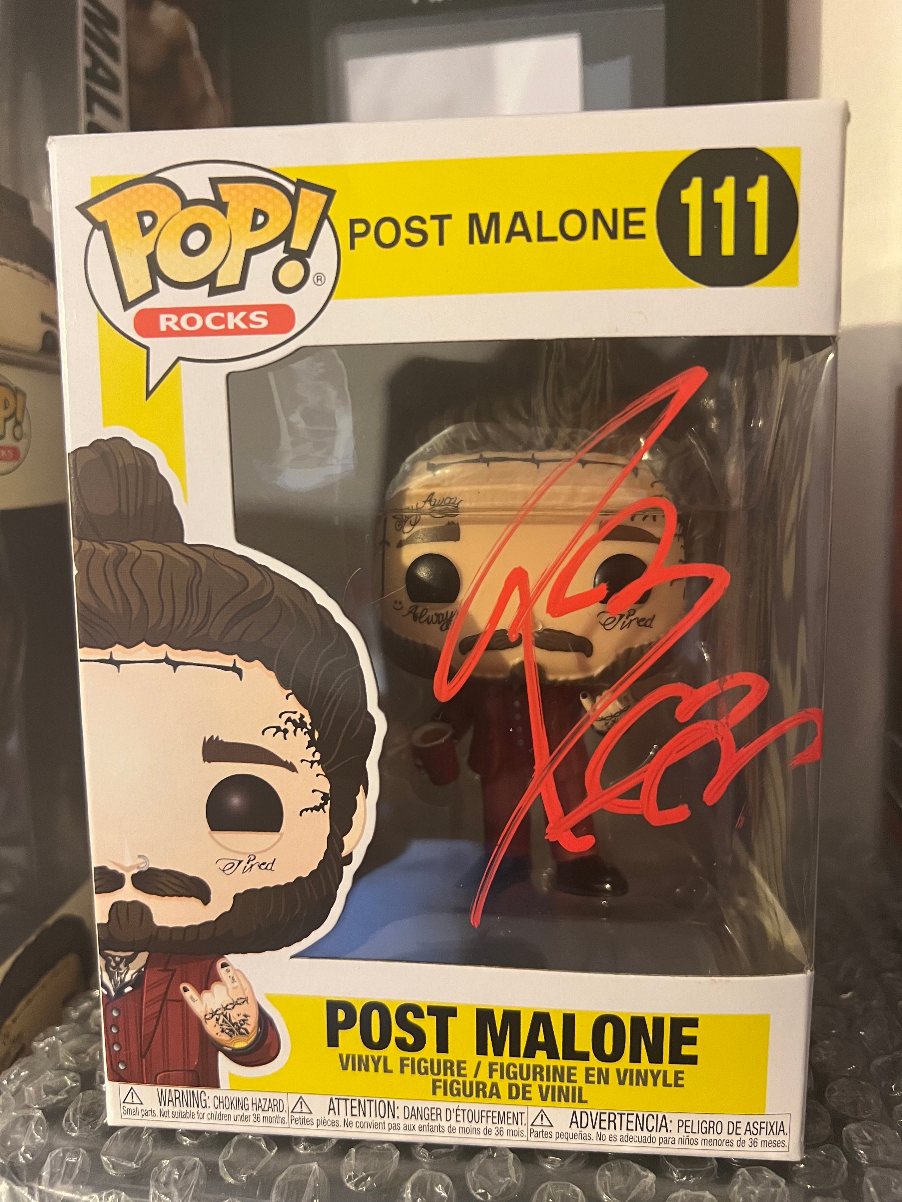 Signed Post Malone Funko Pop (Red Ink) My Store
