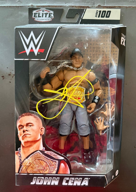 Signed WWE Mattel 100 Elite John Cena Figure