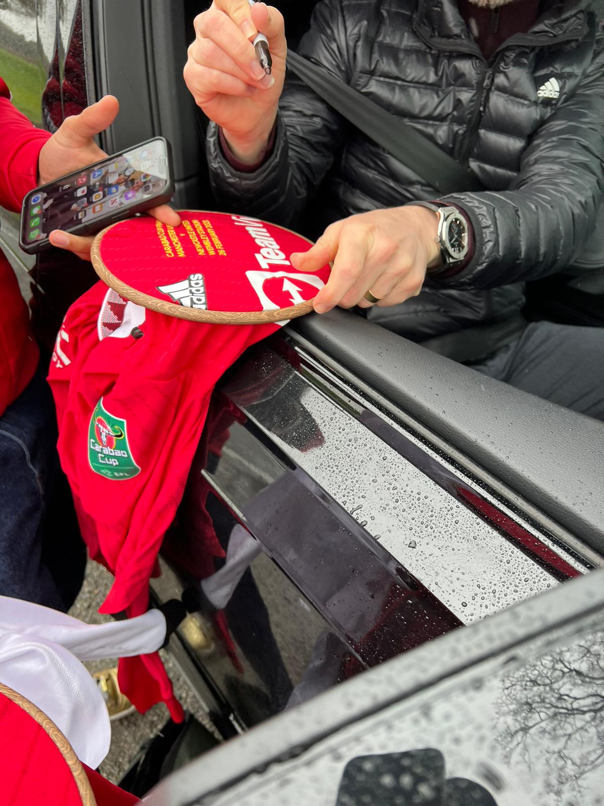 Signed Framed Carabao Cup Final Erik Ten Hag Manchester United Player Version Home Shirt