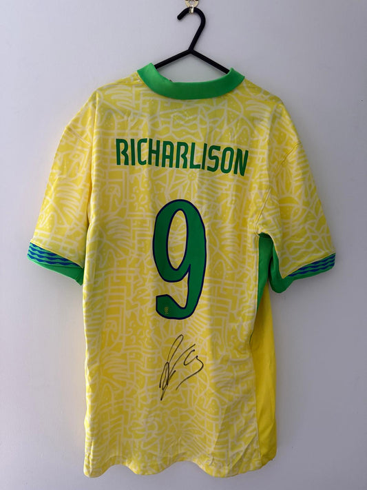 Signed Richarlison Brazil Home Shirt