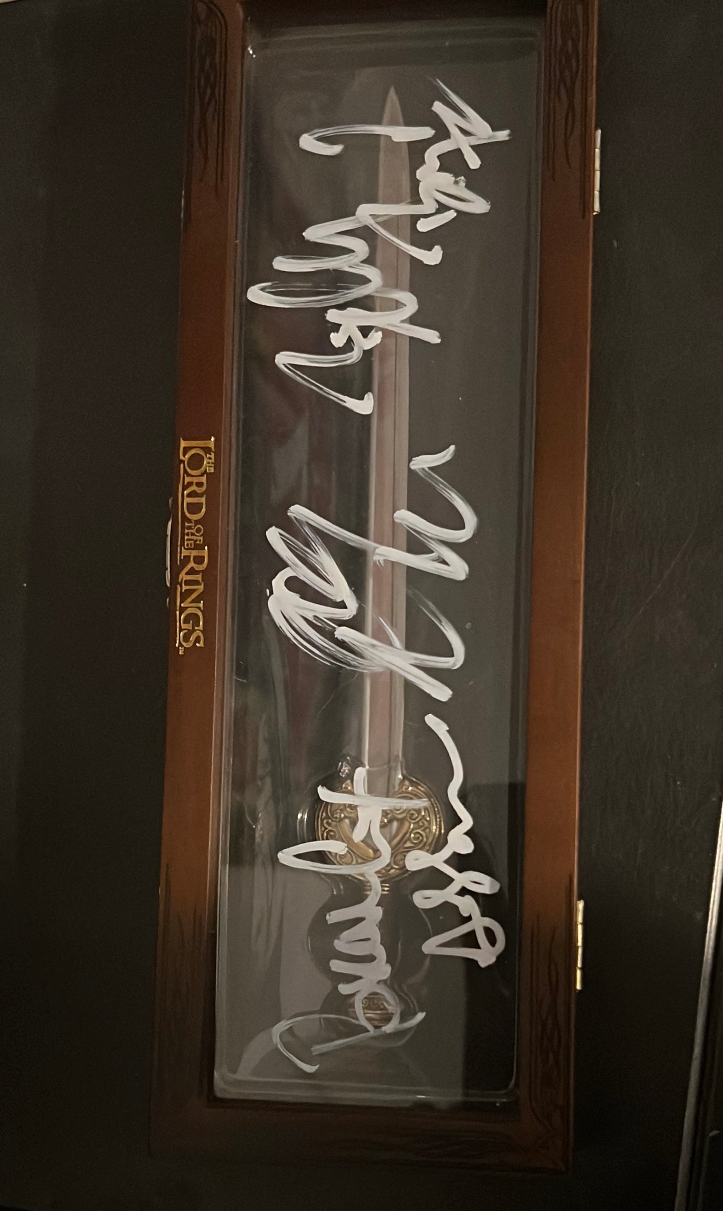 Multi Signed Lord Of The Rings Mini-Sword With Wooden Case