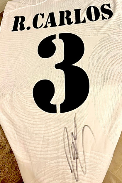 Signed Roberto Carlos Real Madrid Home Shirt