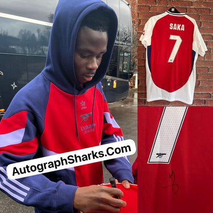 Signed Bukayo Saka Arsenal 24/25 Home Shirt With COA
