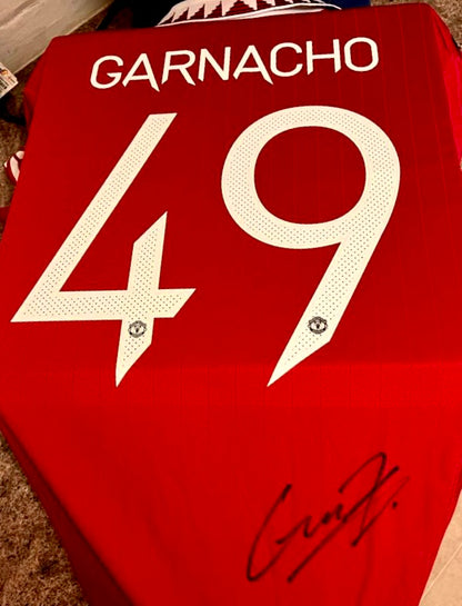 Signed Alejandro Garnacho Manchester United Home Shirt