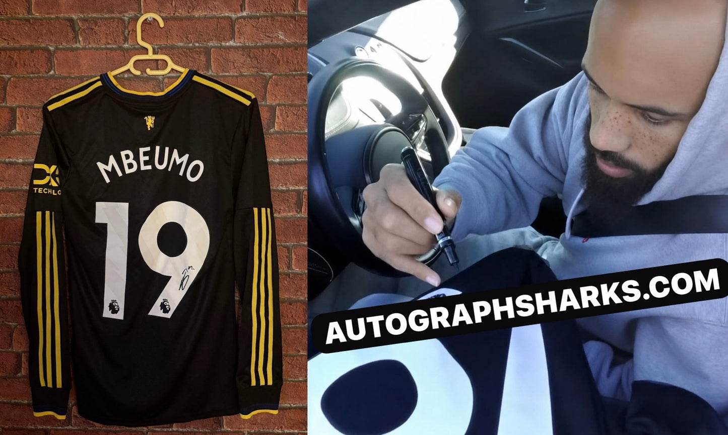 Signed Bryan Mbeumo Manchester United Autographed Player Version 3rd Shirt With COA & Proof