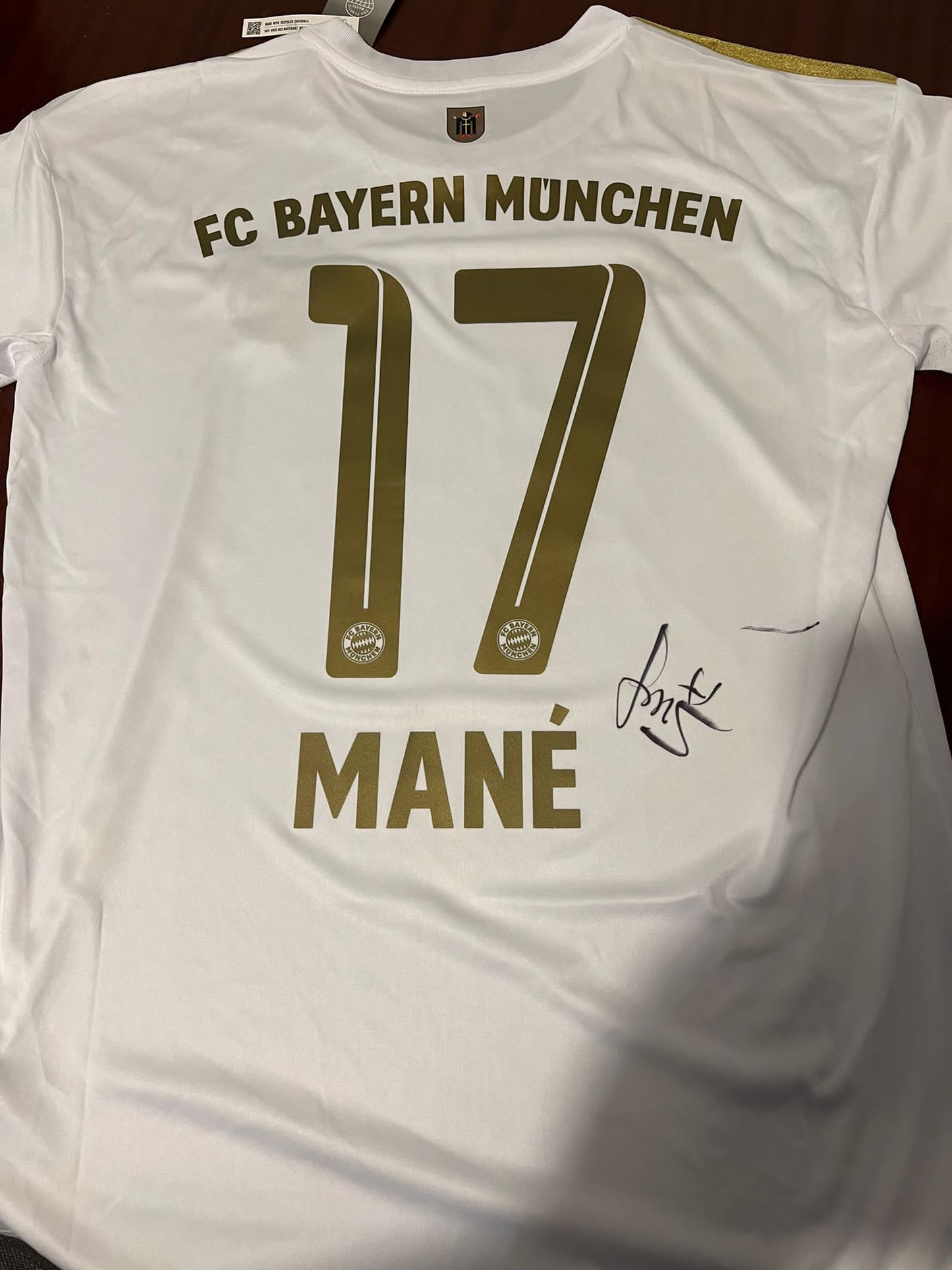 Signed Sadio Mane Bayern Munich Away Shirt