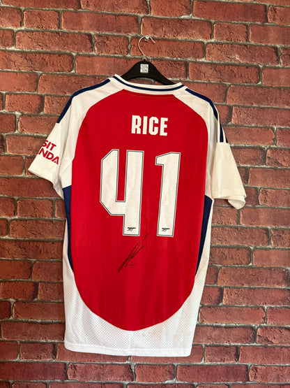 Signed Declan Rice Arsenal 24/25 Home Shirt With COA