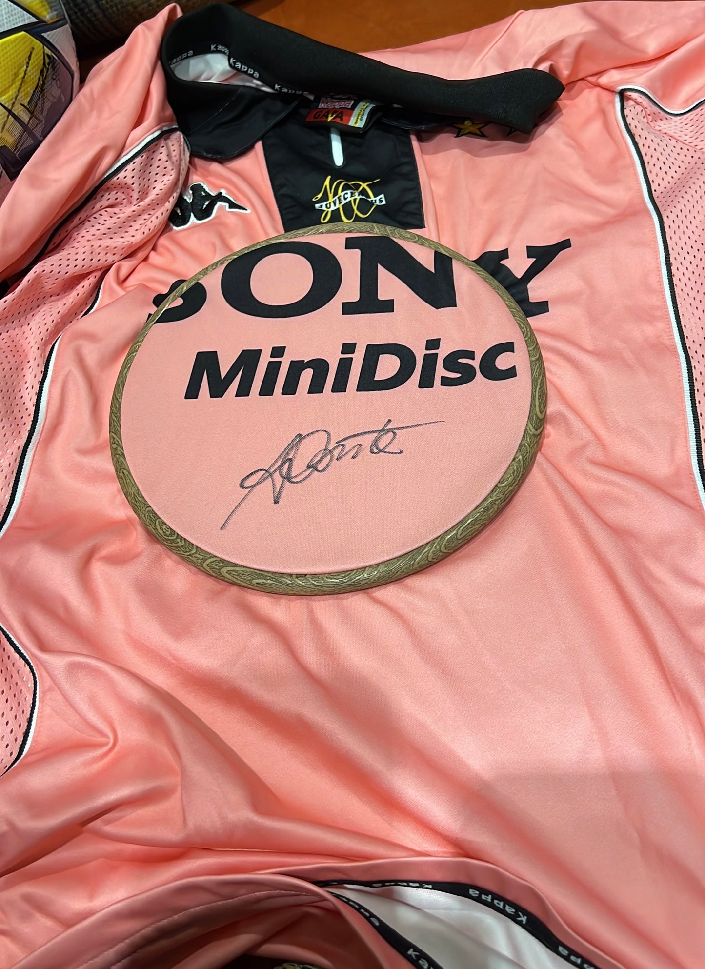 Signed Antonio Conte Juventus 1997-98 Pink Centenary Shirt