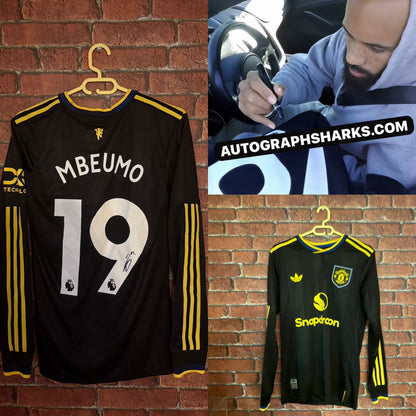 Signed Bryan Mbeumo Manchester United Autographed Player Version 3rd Shirt With COA & Proof