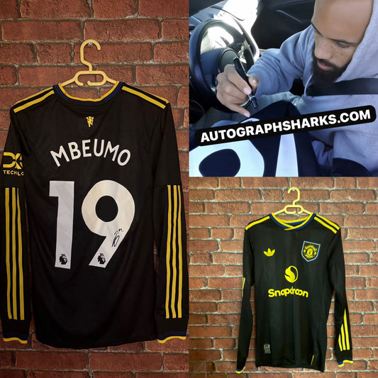 Signed Bryan Mbeumo Manchester United Autographed Player Version 3rd Shirt With COA & Proof