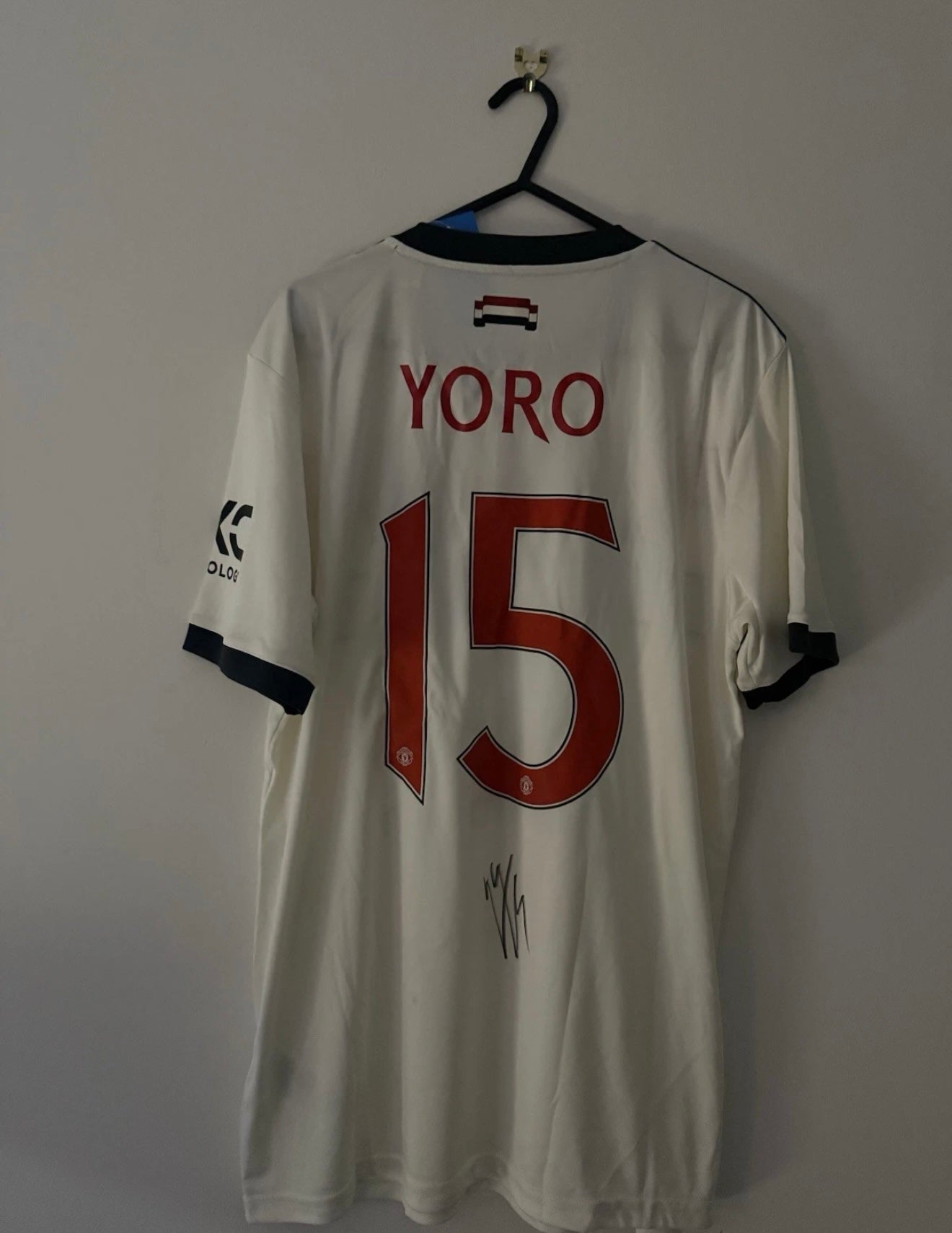 Signed Manchester United 3 Shirt Package - Fernandes, Mainoo and Yoro