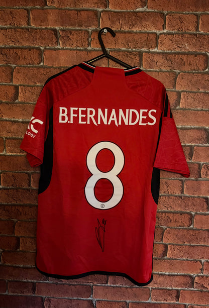 Signed Bruno Fernandes Manchester United Home 23/24 FA Cup Winning Shirt