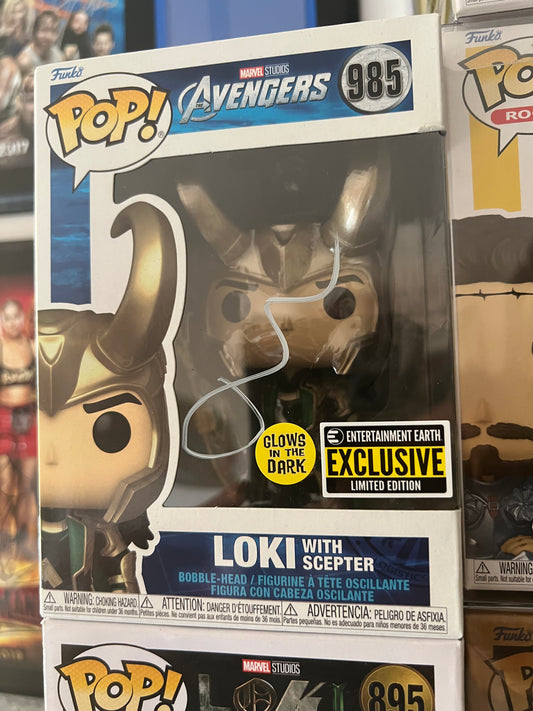 Signed Tom Hiddleston Loki Entertainment Earth Exclusive Limited Edition Funko Pop!