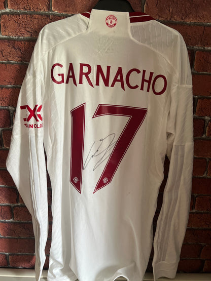 Signed Alejandro Garnacho Manchester United 23/24 3rd Shirt