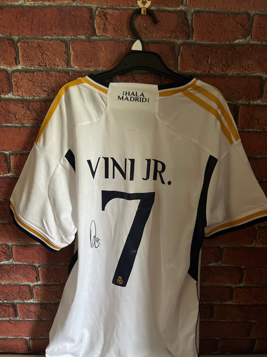 Signed Vinicius Junior Real Madrid 23/24 Home Shirt