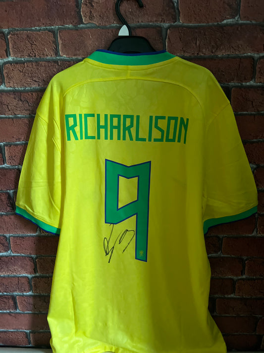 Signed Richarlison Brazil 22-24 Home Shirt