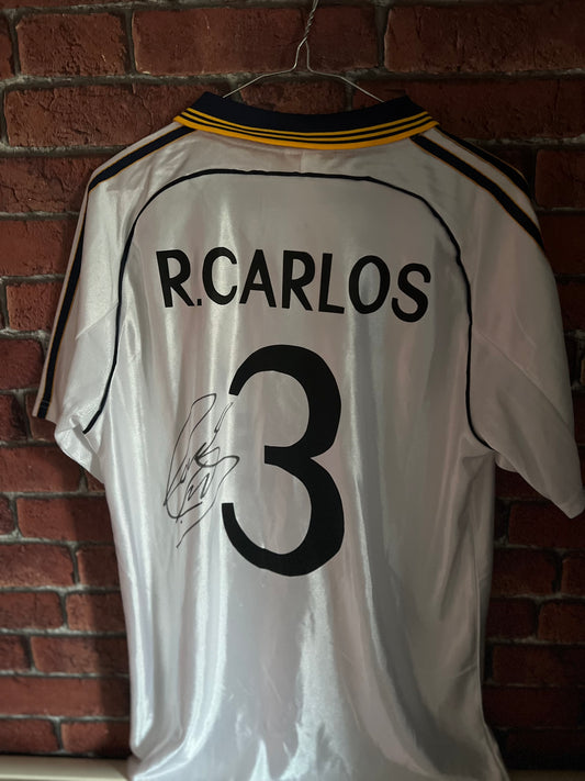 Signed Roberto Carlos Real Madrid 1998-2000 Home Shirt