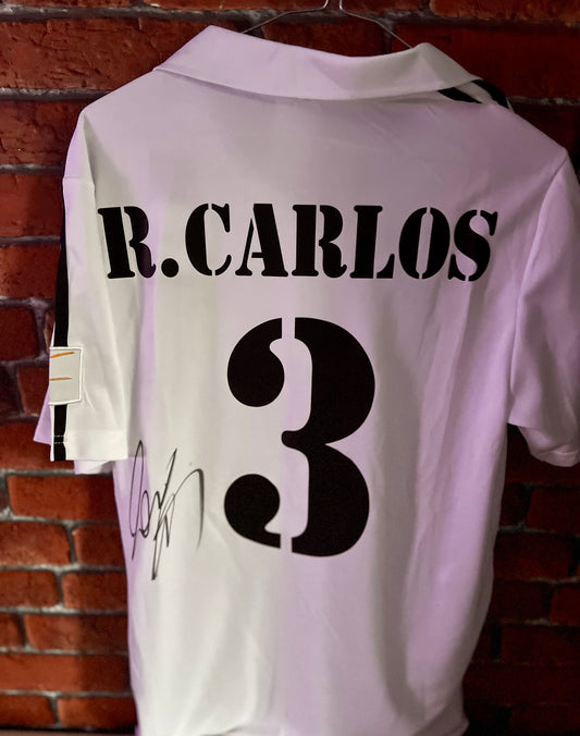 Signed Roberto Carlos Real Madrid 2002-2003 Home Shirt