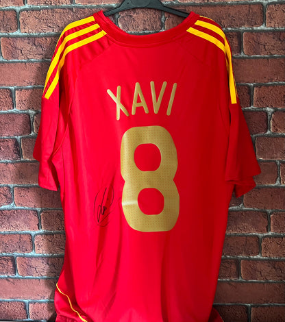 Signed Xavi Spain World Cup 2010 Home Shirt