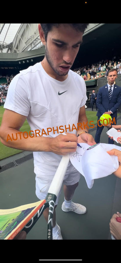 Signed Carlos Alcarez Babolat Wimbledon Evoke Racket
