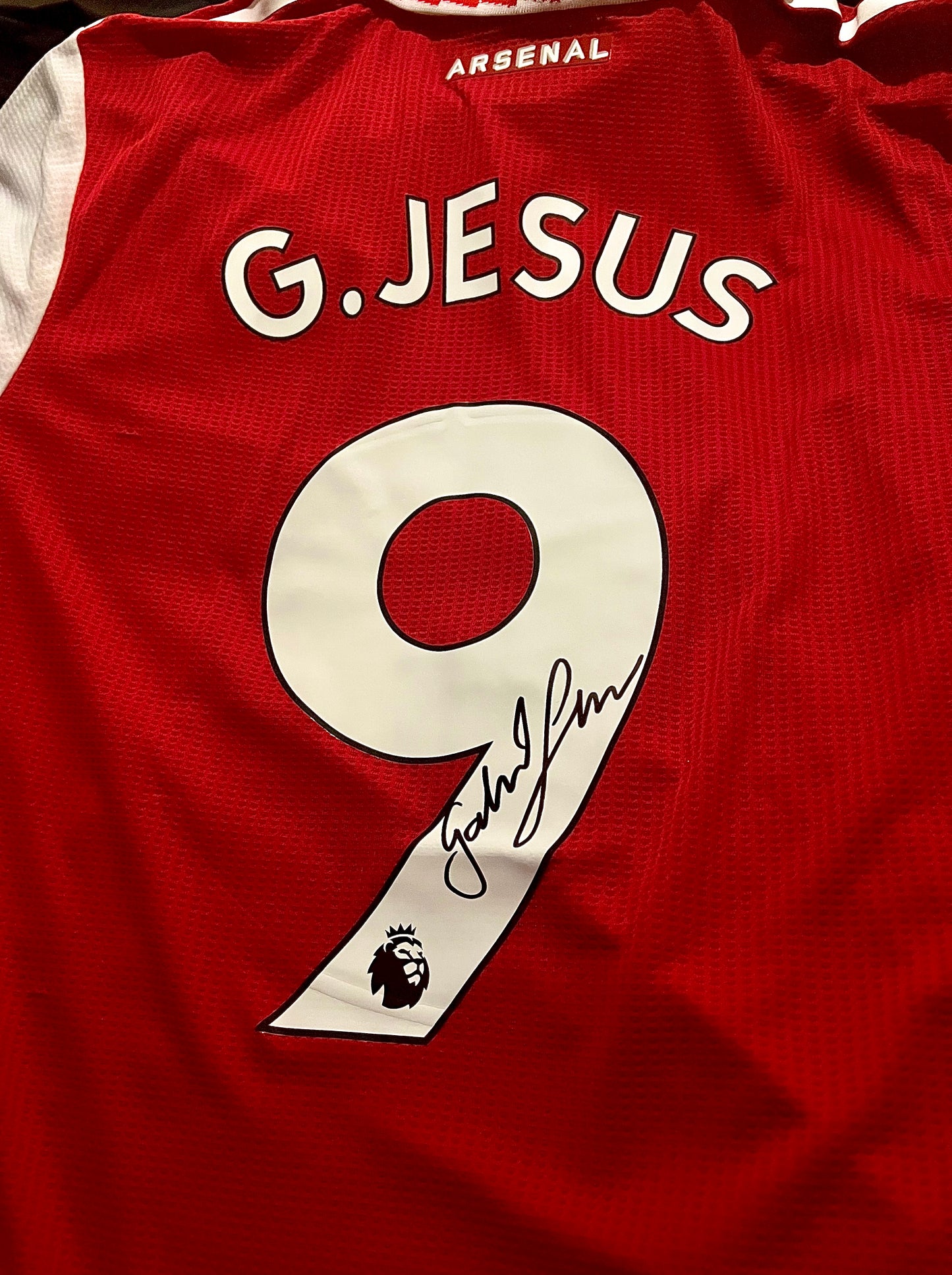 Signed Gabriel Jesus Arsenal Player’s Version Home Shirt