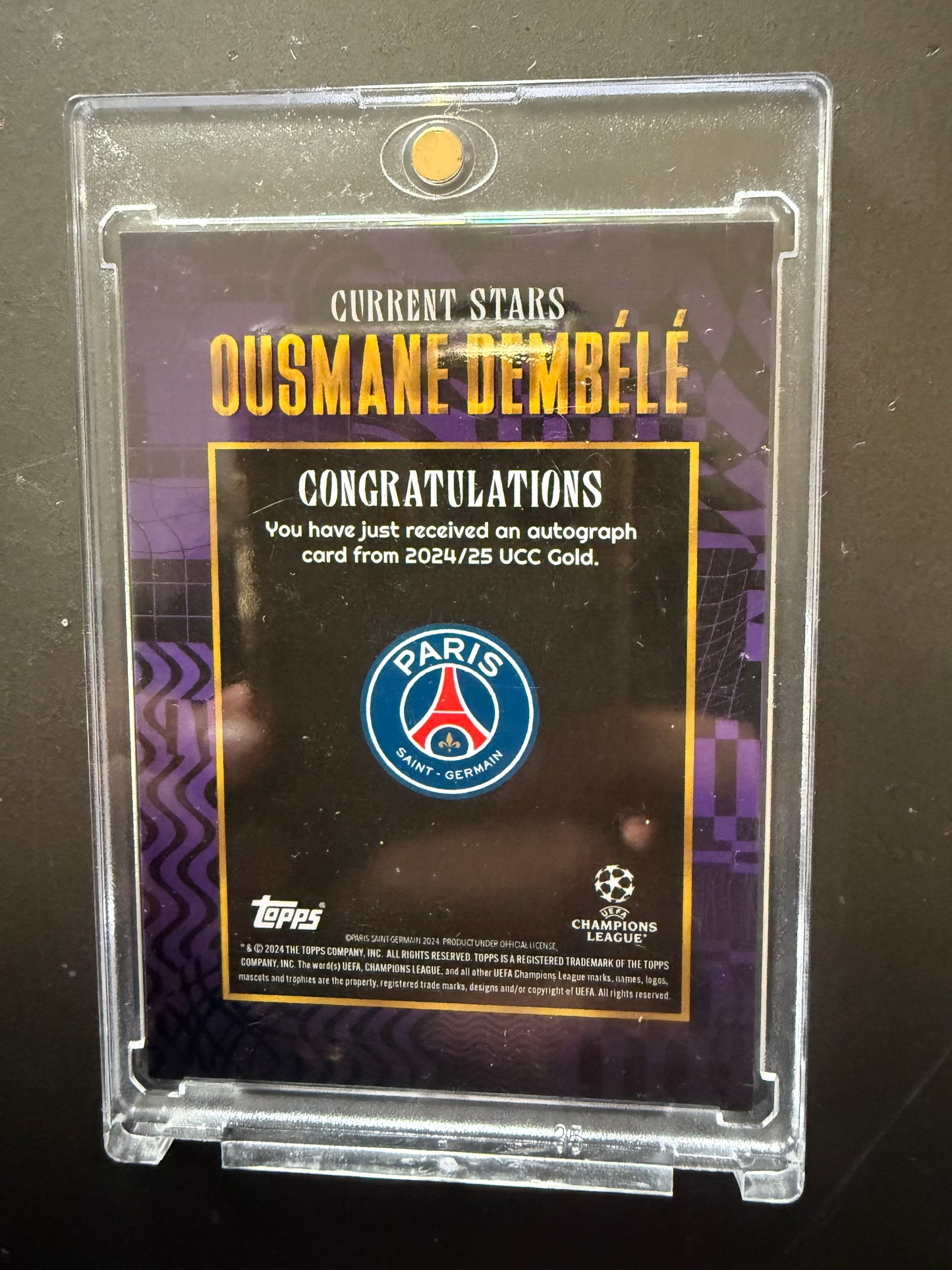 Signed Topps Ousmane Dembèlè UCC 24/25 Gold 3/25