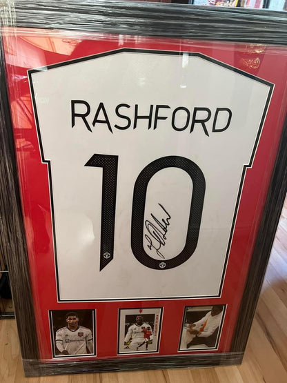 Signed Marcus Rashford Manchester United Long Sleeve Framed 22/23 Away Shirt