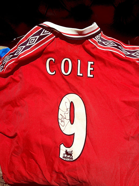 Signed Andy Cole 1999 Manchester United Home Shirt (Original Shirt)