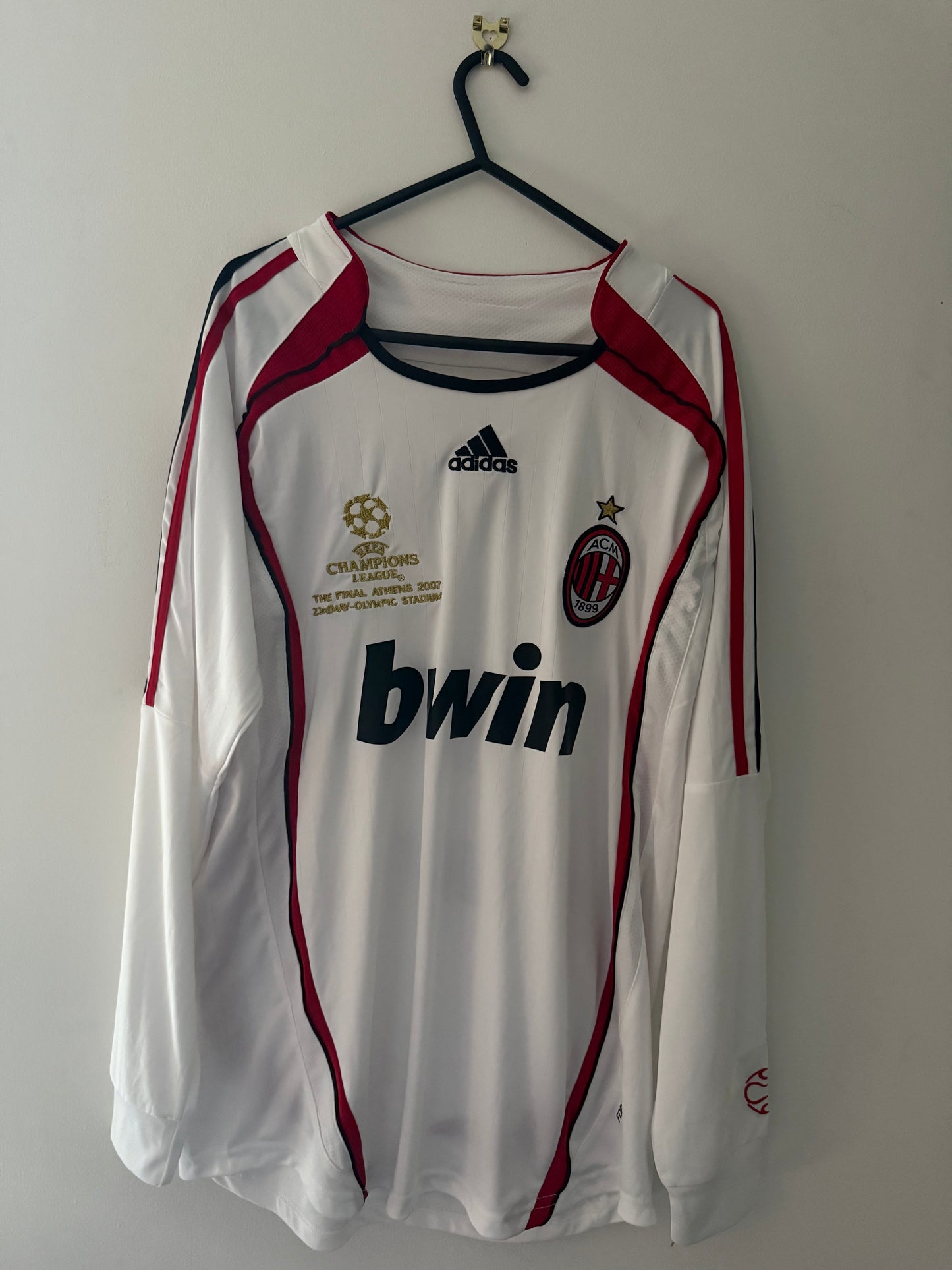 Signed Andrea Pirlo AC Milan Long Sleeve 2007 Champions League Final Shirt