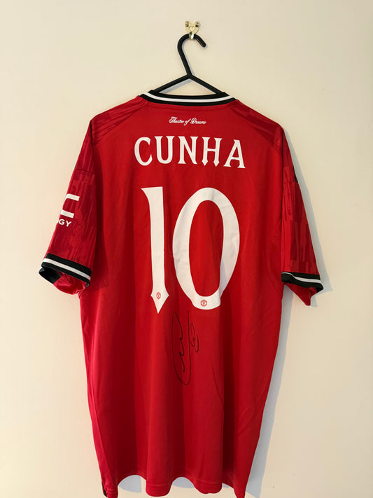 Signed Matheus Cunha Manchester United 25/26 Home Shirt (Club Numbers)